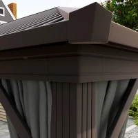 Outsunny 3.6 x 3 m Aluminium Hardtop Gazebo, with Accessories - Dark Grey(m-9)