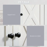 kleankin Armoire murale, armoire salle de bain avec placard à portess et compartiment ouvert, dim. 60 x 19,5 x 52,5 cm, blanc(m-6)