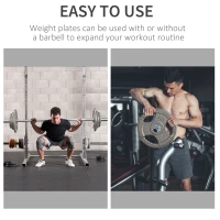 HOMCOM Set of 4 Weight Plate for 2 inch/5cm hole Dumbbell Handle Bar 15kg Dumbbell Plates Barbell Weight 2 x 5kg, 2 x 2.5kg(m-4)