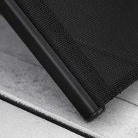 Outsunny Tumbona Plegable de Jardín con Reposabrazos Reposapiés Respaldo Transpirable y Marco de Metal Ergonómico para Terraza Playa Camping Exterior Piscina 170x62x68 cm Negro(m-9)