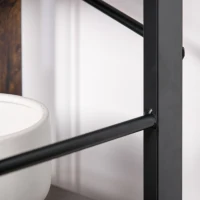 HOMCOM Industrial Bookshelf, Bookcase with 4-Tier Storage Rack furniture for Living Room Office Brown Black(m-8)