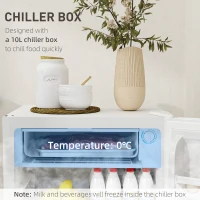 HOMCOM 91L Freestanding Under-Counter Fridge with Lock - White(m-5)