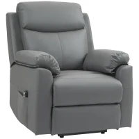 HOMCOM Faux Leather 70° Electric Riser Recliner Chair, Charcoal Grey(m-11)