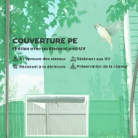 Outsunny Serre de jardin tunnel 24m² 8L x 3l x 2H m - 16 fenêtres, Porte zippée enroulable acier galvanisé, bâche PE, Vert(m-4)