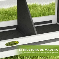 PawHut Ponedero para Gallinas de Madera Caja Nido para 2 Gallinas con 2 Departamentos y Techo Asfáltico Gris(m-5)