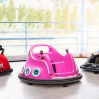 AIYAPLAY Angry Bird Licensed Waltzer Car, 12V Kids Bumper Car w/ Joysticks, Remote, Music LED Lights, Pink(m-10)