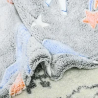 HOMCOM Glow in The Dark Flannel Fleece Blanket for Sofas, All-Season Fluffy Warm Throw Blanket for Bed, Couch, Chair, Kids Galaxy Stars Luminous Blanket for Boys and Girls, 203x152cm, Grey(m-9)
