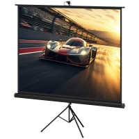 HOMCOM Écran de projection 100 pouces avec support trépied hauteur réglable, écran 4K HD 4:3, films en intérieur/à l'extérieur