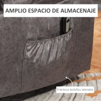 HOMCOM Sillón Levanta Personas Eléctrico con Reclinación hasta 135° Mando a Distancia Reposapiés y 2 Bolsillos Gris(m-8)