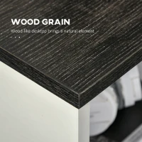 HOMCOM Computer Desk with 3-Tier Storage Shelves Writing Desk with Two Side Compartments for Home Office, Study, 115 x 55 x 75 cm, Grey(m-7)