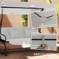 Outsunny 145 x 200Wcm Swing Chair Canopy Replacement - Light Grey(m-5)