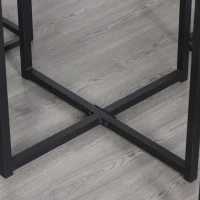 HOMCOM 5 Piece Dining Table and Chairs Set 4, Industrial Space Saving Table and Chairs with Metal Frame, Square Kitchen Table and Stools for Dining Room, Brown(m-9)