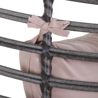 Outsunny Poltrona da Esterno in Rattan a Goccia Stile Boho con Cuscino, 101x89x156cm Grigio e Beige(m-8)