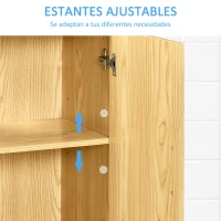 kleankin Mueble para Debajo del Lavabo Armario Baño de Suelo de Madera con 2 Puertas y Estante Ajustable Interior Moderno 60x30x60 cm Natural(m-6)