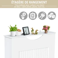 HOMCOM Cache-radiateur à lattes Couvercle de Radiateur en bois Design contemporain pour Salon Salle de Séjour(m-4)