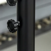 Outsunny Ombrellone 3x2 m da Giardino in Acciaio e Poliestere con Base a Croce e Presa d'Aria, Marrone e Crema(m-9)