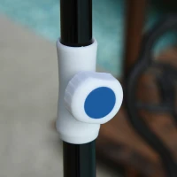 Outsunny Parasol de jardin Parasol droit inclinable rectangulaire métal polyester haute densité 2L x 2l x 2,6H m bleu(m-8)