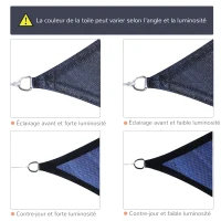 Outsunny Voile d'ombrage rectangulaire 6 x 4 m polyéthylène Haute densité Protection UV Avec sac de rangement - Coloris bleu(m-8)