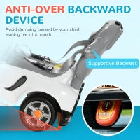 AIYAPLAY 3 in 1 Ride on Push Car, Cartoon Robot Theme Foot to Floor Slider w/ Handle Light Music Horn, Storage - White(m-6)