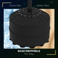 SPORTNOW Punching Ball con Barra Girevole per Adulti e Altezza Regolabile 1.6-2m, Nero(m-7)