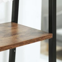 HOMCOM Estantería de Estilo Industrial en Forma de Escalera con 5 Baldas con Marco de Metal para Sala de Estar Dormitorio Cocina Oficina 56x34x160 cm Marrón Rústico(m-8)