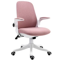 Vinsetto Silla Giratoria de Oficina Silla de Escritorio Basculante Altura Ajustable Reposabrazos Elevable 62,5x60x94-104 cm Rosa(m-11)