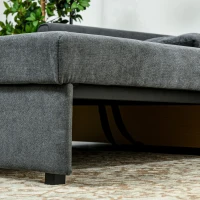 HOMCOM 2 Seater Sofa Bed, Convertible Bed Settee, Modern Fabric Loveseat Sofa Couch with 2 Cushions, Hidden Storage for Living Room, Guest Room, Dark Grey(m-9)