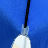 Outsunny Parasol de jardin Parasol droit inclinable rectangulaire métal polyester haute densité 2L x 2l x 2,6H m bleu(m-9)