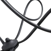 HOMCOM Lampadario a Soffitto Stile Rustico, Acciaio Intrecciato Nero con 5 Candelieri Regolabili e Pieghevoli Ф58 x 45cm(m-5)