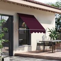 Outsunny Store banne Manuel Inclinaison réglable Aluminium Polyester imperméabilisé 70L x 180l cm Aubergine(m-2)