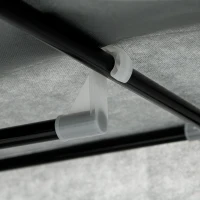 HOMCOM Fabric Wardrobe, Portable Wardrobe, Clothes Storage Unit with 5 Compartments, Hanging Rail and 2 Fabric Drawers, 102 x 42.5 x 162.5cm, Dark Grey(m-8)