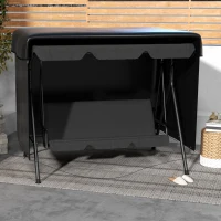 Outsunny Housse de Protection balancelle de Jardin bâche étanche dim. 2,15L x 1,55l x 1,5H m PE Noir(m-7)