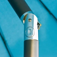 Outsunny 2.5m Shanghai Garden Parasol Umbrella with Crank & Tilt, Adjustable Outdoor Sun Shade, Blue(m-9)