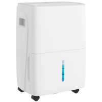 HOMCOM Deumidificatore Portatile 30L/Giorno con Serbatoio 4L, 3 Velocità e 4 Funzioni, Timer fino 24 Ore, Bianco(m-1)