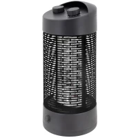 Outsunny Chauffage électrique infrarouge 6 à 8 m² et IP54 chauffage d'appoint sans CO₂ chauffage extérieur chauffage de jardin oscillation 180° minuterie 600 /1200 W tube chauffant double - noir(m-10)