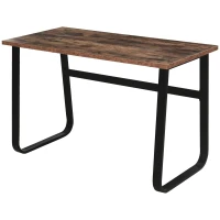 HOMCOM Bureau Design Industriel châssis métal Noir Plateau Panneaux Particules Coloris boisé(m-10)