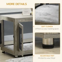 PawHut 2-in-1 Dog Cage & Side Table, with Two Doors, Cushion, for Large Dogs(m-7)