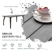 Outsunny 7 pz Set da Pranzo da Giardino Tavolo da Esterno con 6 Sedie, Mobili da Giardino in Rattan PE e Acciaio con Cuscini Lavabili, Marrone e Crema(m-5)