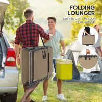 Outsunny Five-Position Reclining Sun Lounger - Beige(m-7)