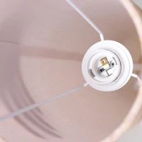 HOMCOM Floor Lamp for Living Room, 120cm Modern Standing Lamp with Linen Shade and Wooden Base, Cream(m-8)