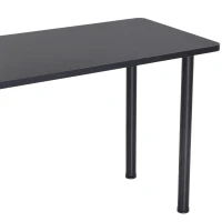 HOMCOM Table à Manger Style Contemporain 4 Personnes dim. 120L x 60l x 76H cm en Bois et pieds en Acier Inoxydable Noir(m-8)