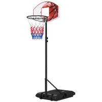 SPORTNOW Adjustable Basketball Stand Net System, with Wheels, Enlarged Base, PE, Backboard, 179-209cm(m-11)