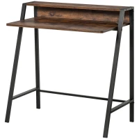 HOMCOM Writing Desk Computer Table Home Office PC Laptop Workstation Storage Shelf 84L x 45W cm Rustic Brown(m-1)