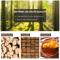 Outsunny Fauteuil de Jardin Adirondack à Bascule Rocking Chair Style Rustique Chic accoudoirs Roues Charette Bois Sapin traité carbonisation(m-6)