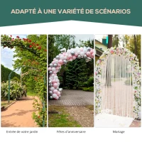 Outsunny Arche de Jardin Arche à rosiers Style Fer forgé dim. 120L x 30l x 226H cm métal époxy Noir Vieilli cuivré(m-7)
