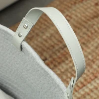 HOMCOM 88L Cotton Rope Laundry Basket, with Handles - Grey(m-8)