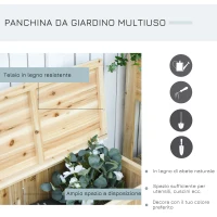 Outsunny Panca Contenitore da Esterno in Legno di Abete Naturale con Schienale per Giardino e Terrazza, 115x45x75cm(m-4)