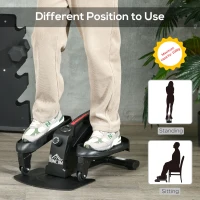 HOMCOM Mini Manual Elliptical Bike, Compact Elliptical Cross Trainer Fitness Workout w/ LCD Monitor, Anti-Slip Pedals, Adjustable Resistance for Home Office(m-5)