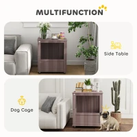PawHut Dog Crate Table for Medium and Large Dogs with Magnetic Door for Indoor Use, 60 x 55 x 70 cm, Purple(m-4)
