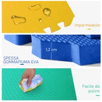 HOMCOM Tappeto gioco bimbi 60x60cm Set 8 Pezzi, materiale isolante, resistente all'umidità Multicolori(m-6)